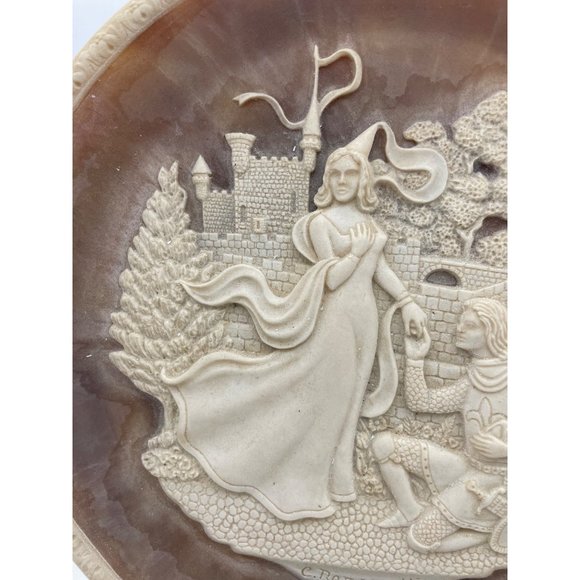 Incolay Plate Lancelot Guinevere Great Romances History Collector Stone Vintage - Picture 3 of 10